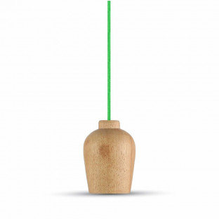 LED Пендел, дърво, зелен кабел, Е27