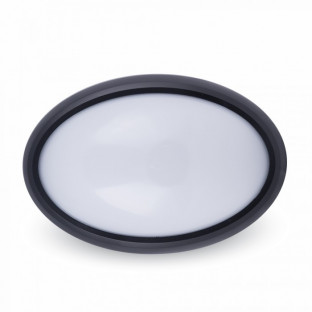 LED Dome Light - 8W, Oval, Black body, Day white, IP66