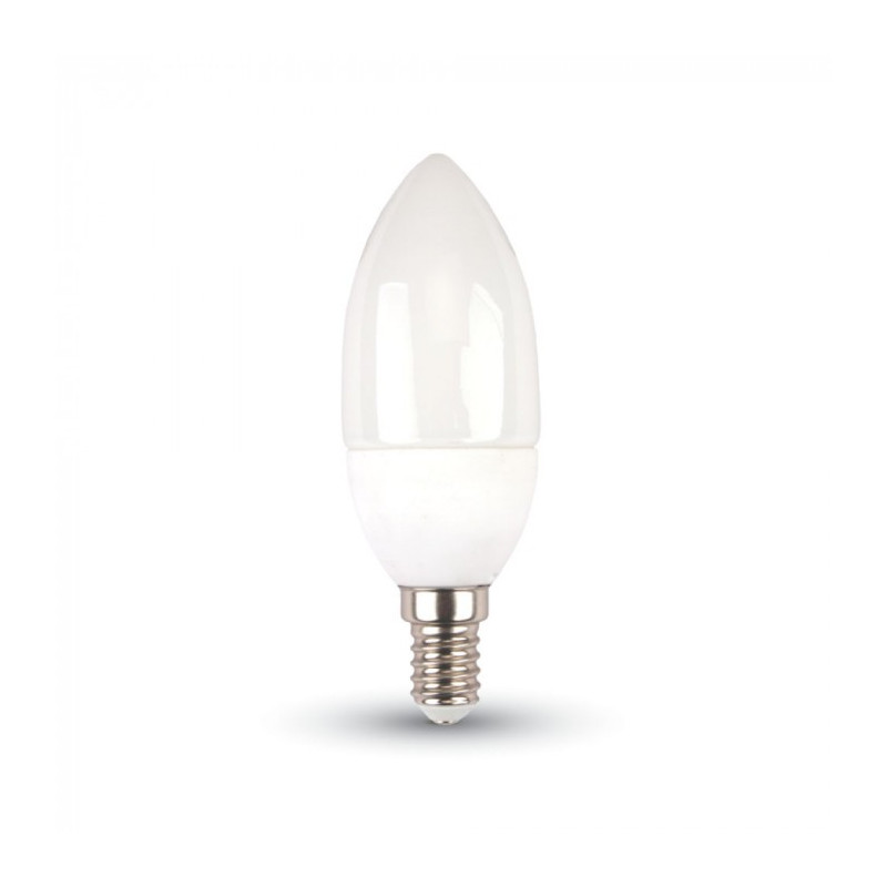 LED Крушка - E14, 5.5W, Кендъл, Samsung чип, 5 години гаранция, Топло бяла светлина