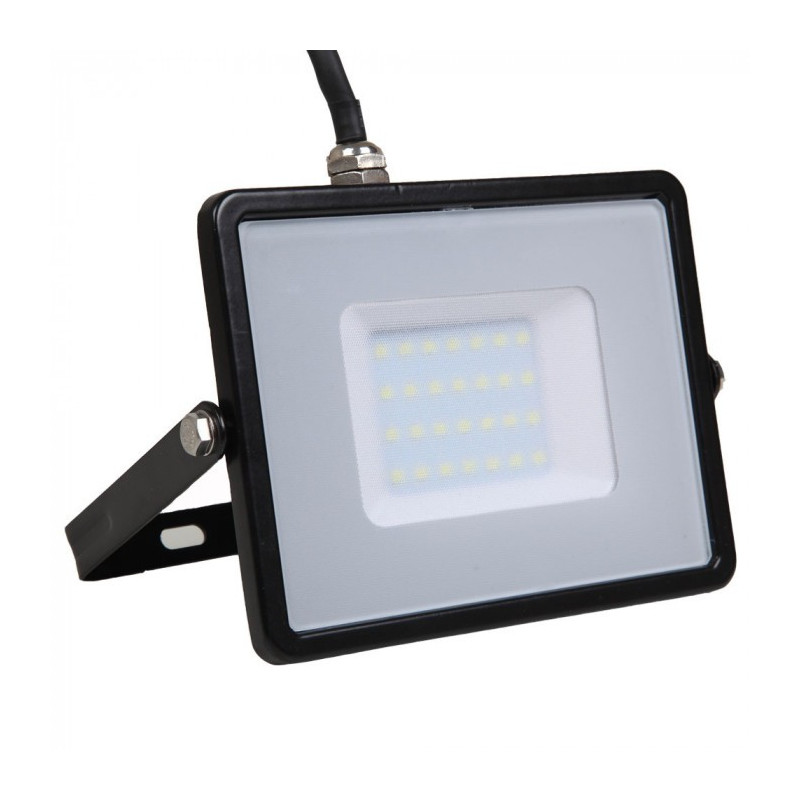 LED Floodlight - 30W, SMD, Samsung chip, 5 years warranty, Black body, Warm white light
