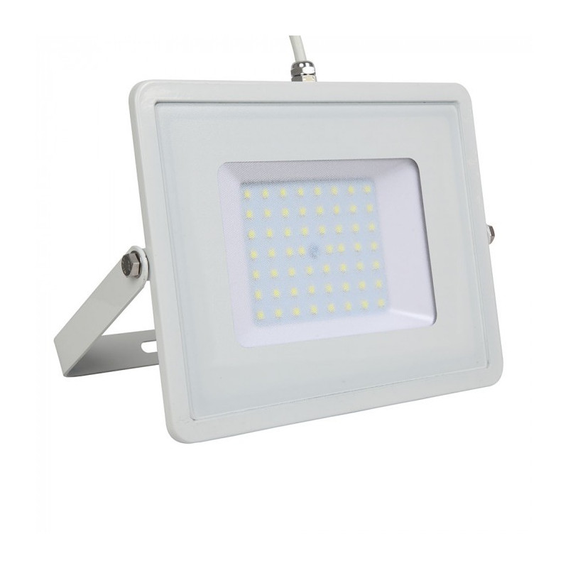 LED Floodlight - 50W, SMD, Samsung chip, 5 years warranty, White body, Warm white light