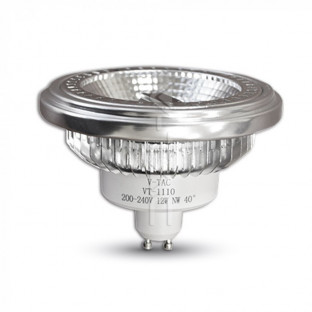 LED Спот лампа - GU10, 12W, AR111, Димируема,  Топло бяла светлина