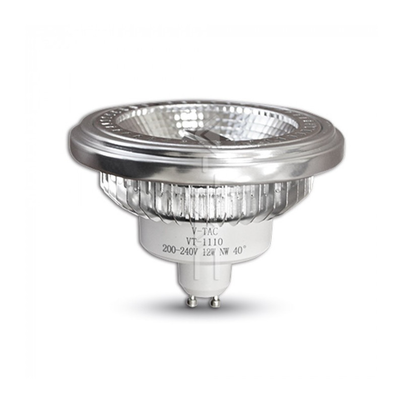 LED Spotlight - GU10, 12W, АR111, Dimmable, White light