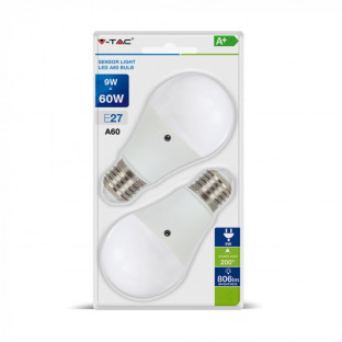 LED Bulb - E27, 9W, A60, 3 step dimming, Blister (2 pcs), Warm white light