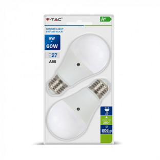 LED Bulb - E27, 9W, A60, 3 step dimming, Blister (2 pcs), Warm white light