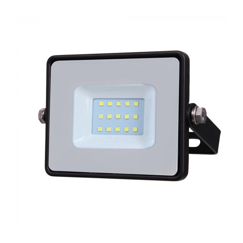 LED Floodlight - 10W, SMD, Samsung chip, 5 years warranty, Black body, Grey glass, Warm white light