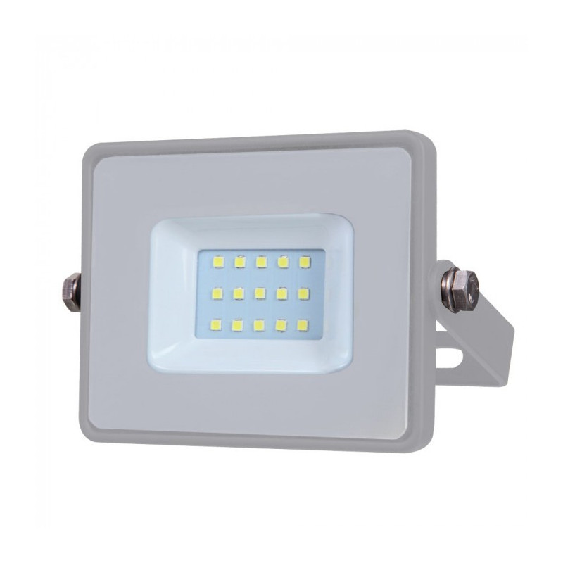 LED Floodlight - 10W, SMD, Samsung chip, 5 years warranty, Grey body, Grey glass, Warm white light
