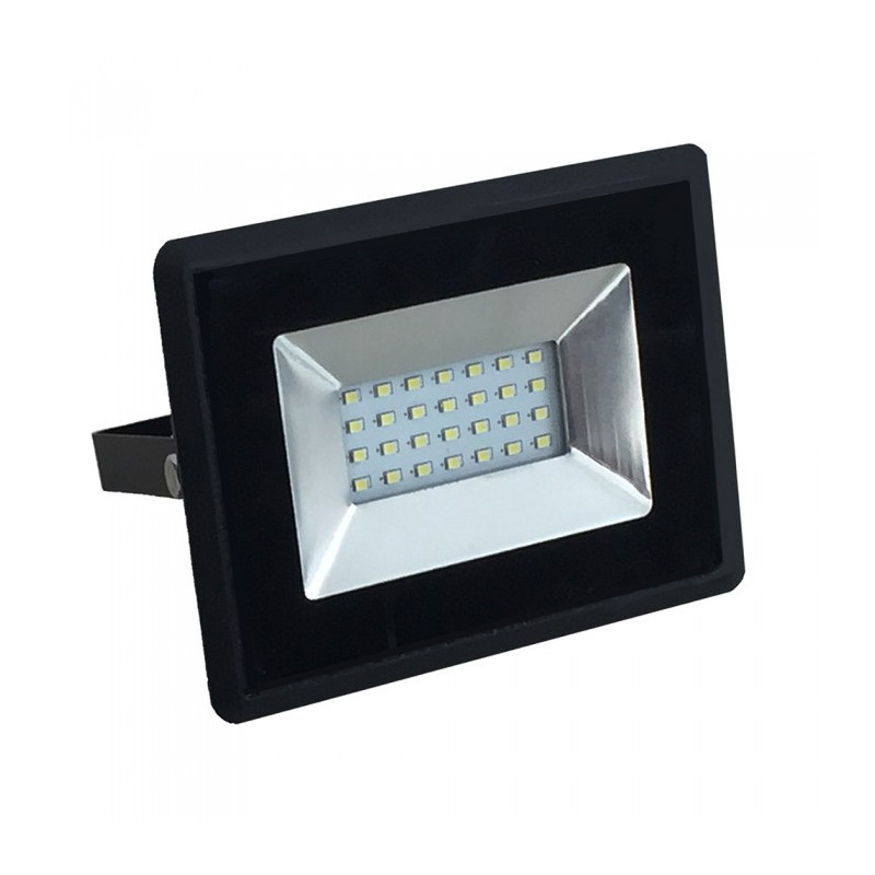 LED Прожектор - 20W, E Series, Черно тяло, Топло бяла светлина