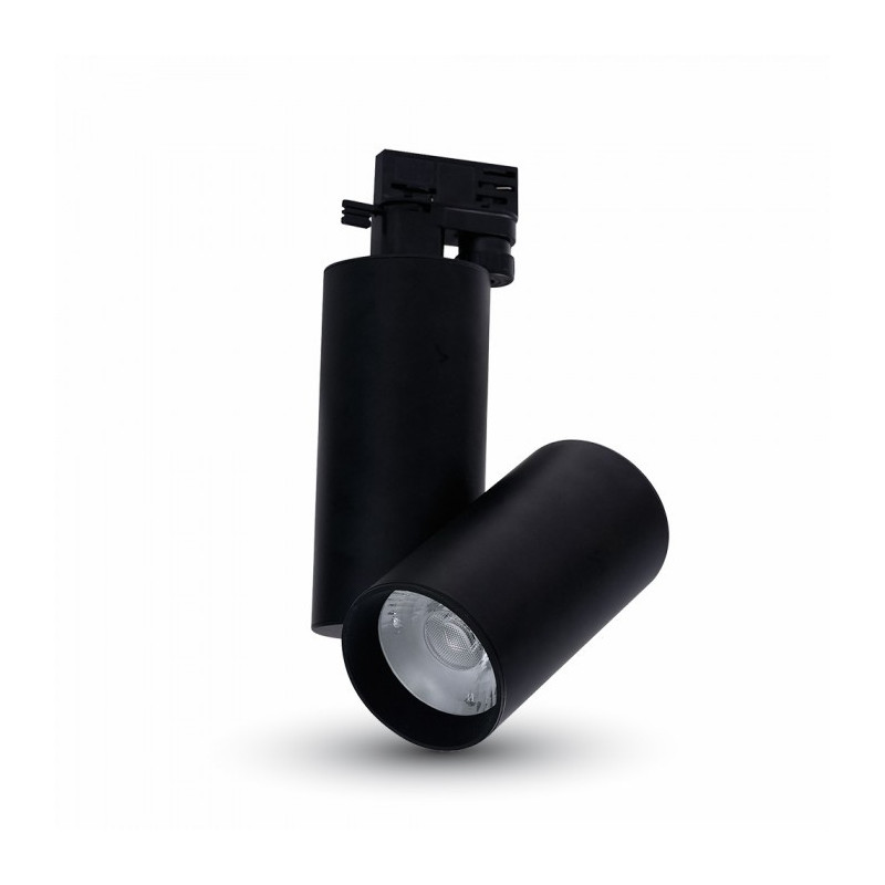 LED Прожектор  - 30W, Релсов монтаж, Черно тяло, Бяла светлина