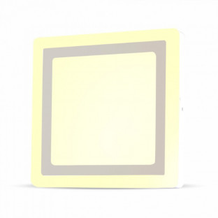 LED Surface Panel - 6W + 2W, Square, Warm white light