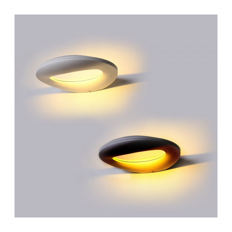 LED Стенна лампа - 10W, Бяло тяло, Топло бяла светлина