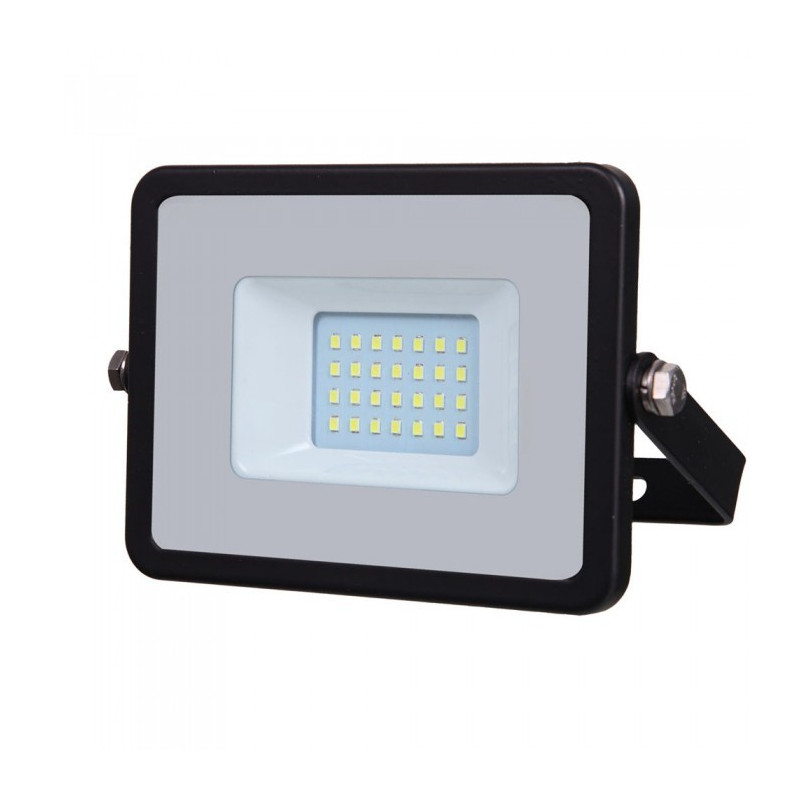 LED Прожектор - 20W, Samsung Чип, Черно тяло, Бяла светлина