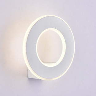 LED Стенна Лампа - 9W, Топло Бяла Светлина, Бяло тяло, IP20