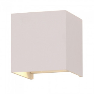 LED Wall Lamp - 6W, Warm white, Square, White body, IP65
