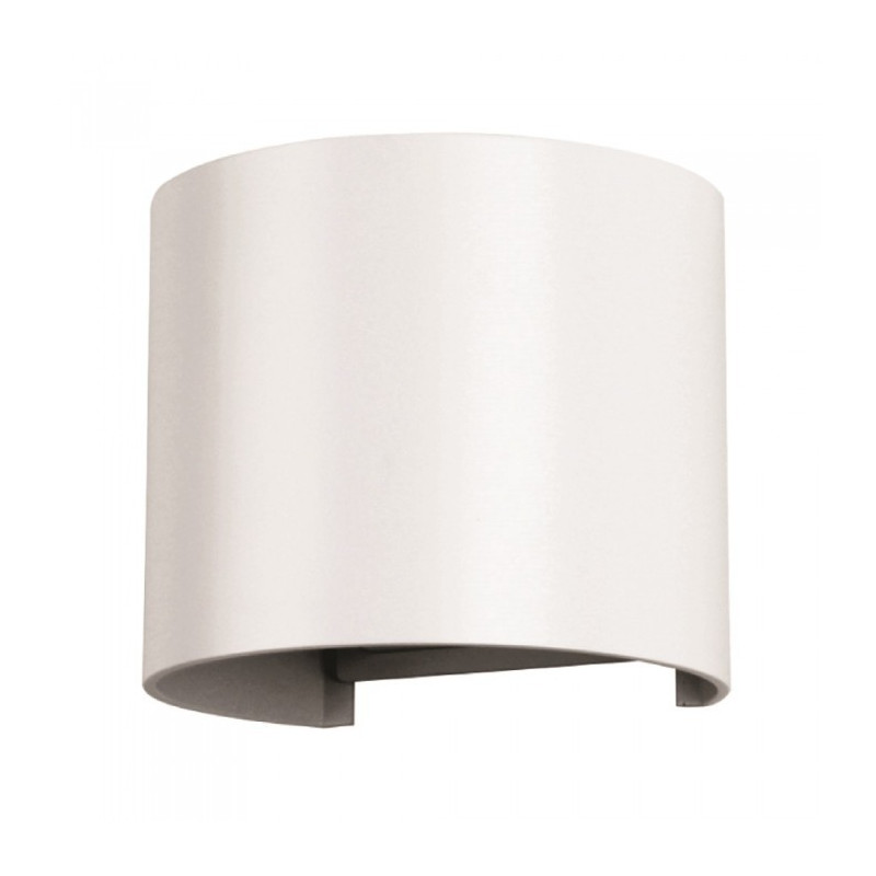 LED Wall Lamp - 6W, Warm white, Circle, Black body, IP65