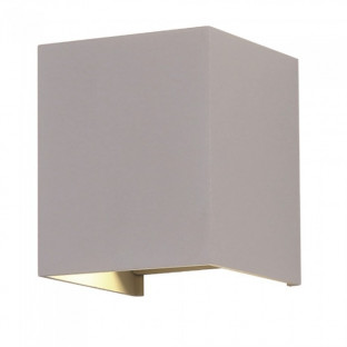 LED Wall Lamp - 6W, Day white, Square, Grey body, IP65