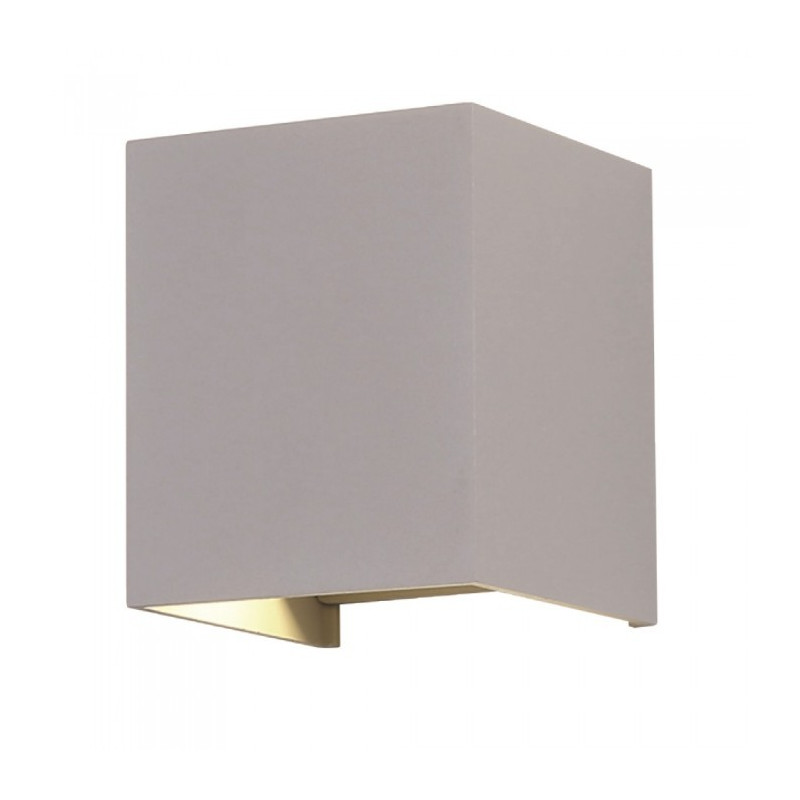 LED Wall Lamp - 6W, Day white, Square, Grey body, IP65