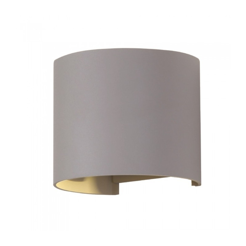 LED Wall Lamp - 6W, Day white, Circle, Grey body, IP65