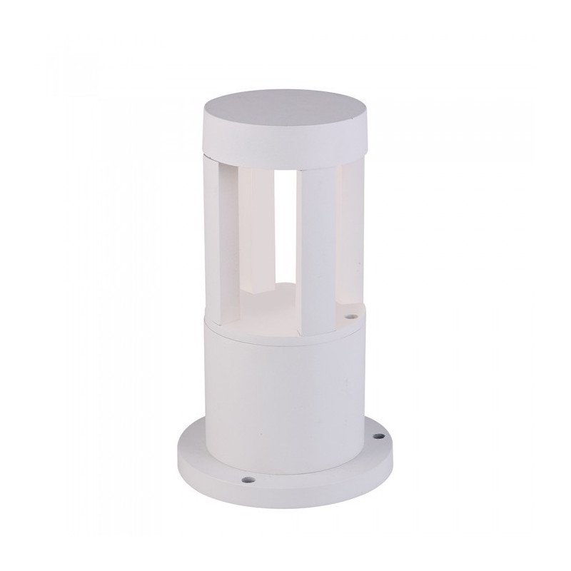 LED Градинска лампа - 10W,  25см, Бяло тяло, Бяла светлина