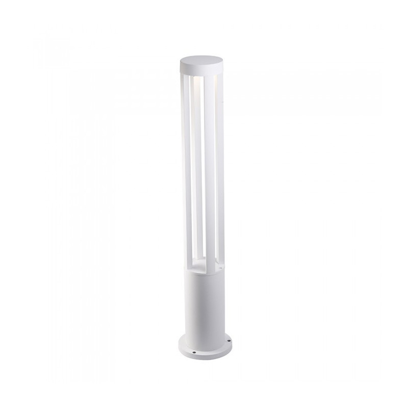 LED Градинска лампа - 10W,  80см, Бяло тяло, Топло бяла светлина