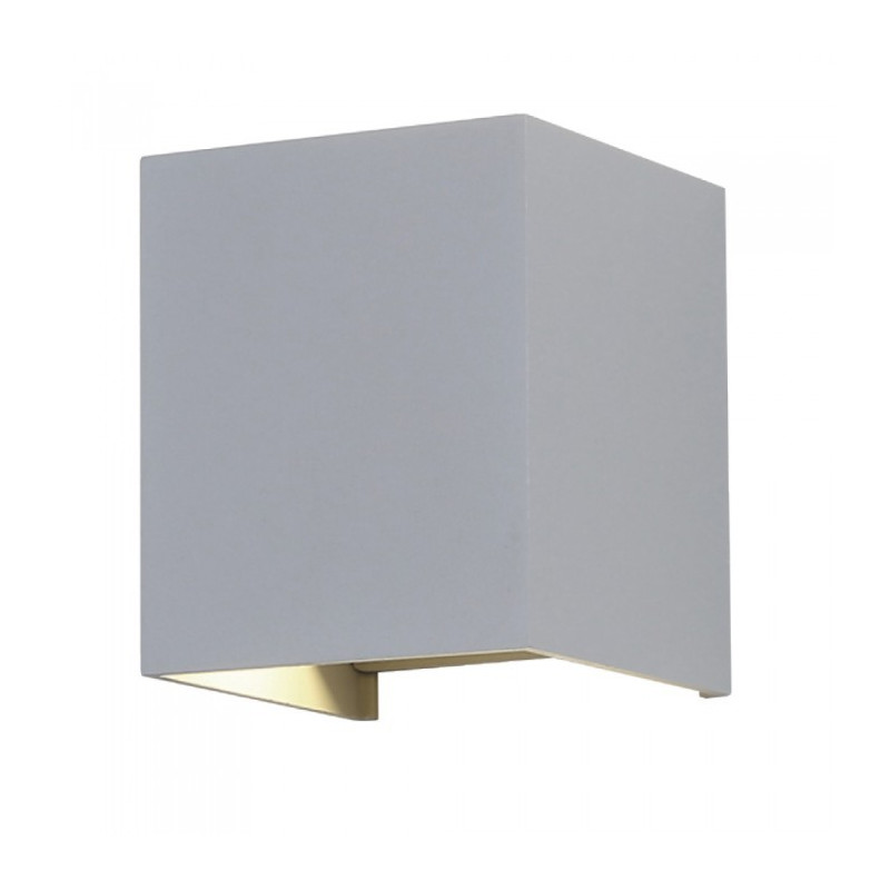 LED Wall Lamp With Bridgelux Chip - 12W, Square, Grey body, Warm white light