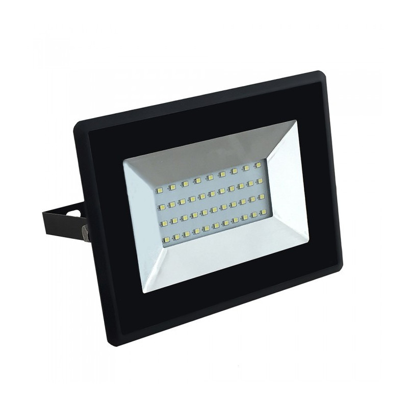 LED Прожектор Е-Series - 30W, SMD, Черно тяло, Топло бяла светлина