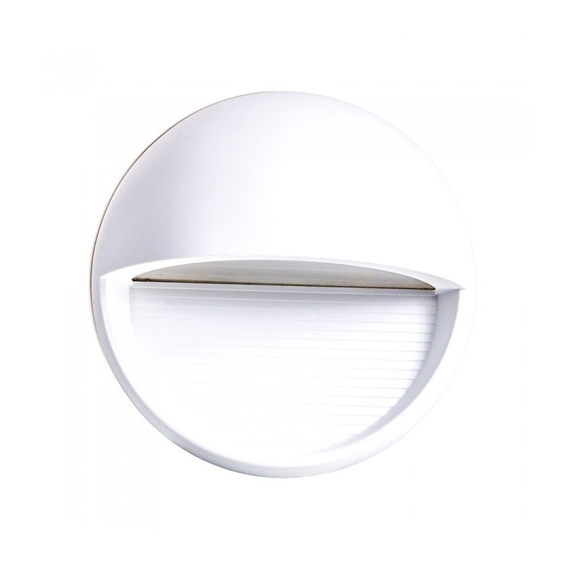 LED Step light - 3W, White body, Circle, Day white light