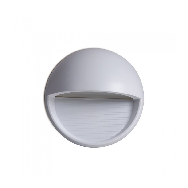 LED Step light - 3W, Grey body, Circle, Day white light