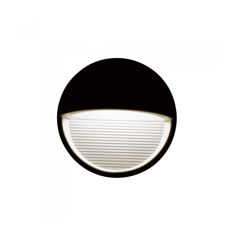 LED Step light - 3W, Black body, Circle, Warm white light