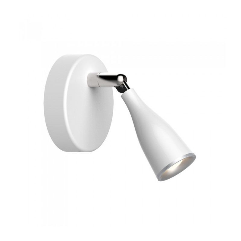 LED Единична спот лампа - 4.5W, Бяло тяло, Топло бяла светлина