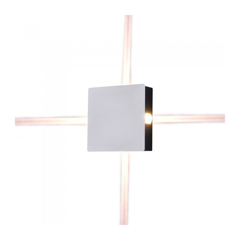 LED Wall lamp - 4W, White body, Square, Warm white light