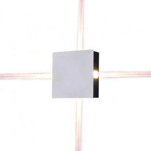 LED Стенна лампа - 4W, Бяло тяло, Квадрат, Дневна светлина