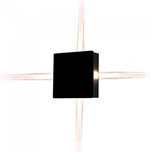LED Wall lamp - 4W, Black body, Square, Warm white light