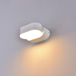 LED Стенна лампа - 6W, Бяло тяло, Подвижна, Топло бяла светлина
