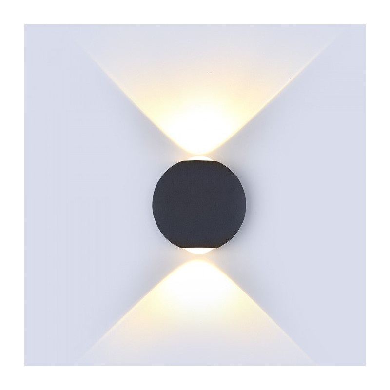 LED Стенна лампа - 6W, Черно тяло, Две посоки, Дневна светлина