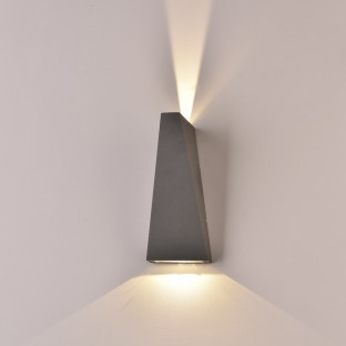 LED Wall light - 6W, Grey body, Up/down, Warm white light