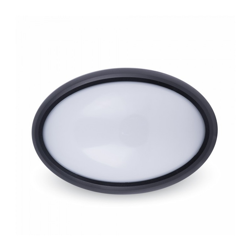 LED Domelight Oval - 8W, Black body, White light