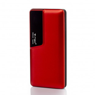 Power bank with digital display 10000 mah - USB type C, red