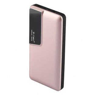 Power bank with digital display 10000 mah - USB type C, rose gold