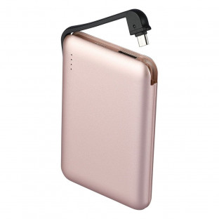 Power bank with build in cable  5000 mAh - rose gold
