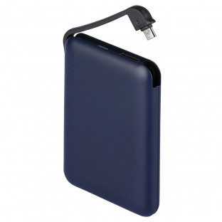 Power bank with build in cable  5000 mAh - navy