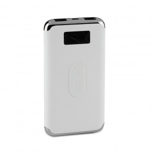 Power bank with wireless charger 10 000 mAh - display, white