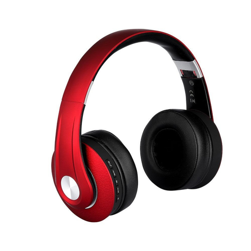 Bluetooth слушалки регулируеми - 500mAh, червени
