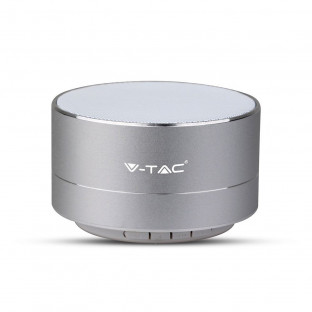 Metal bluetooth speaker with mic - 400 mAh, TF slot, silver