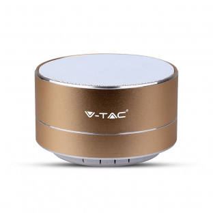 Metal bluetooth speaker with mic - 400 mAh, TF slot, gold