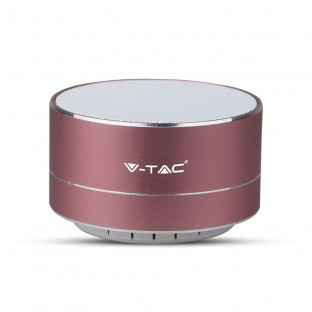 Metal bluetooth speaker with mic - 400 mAh, TF slot, rose gold