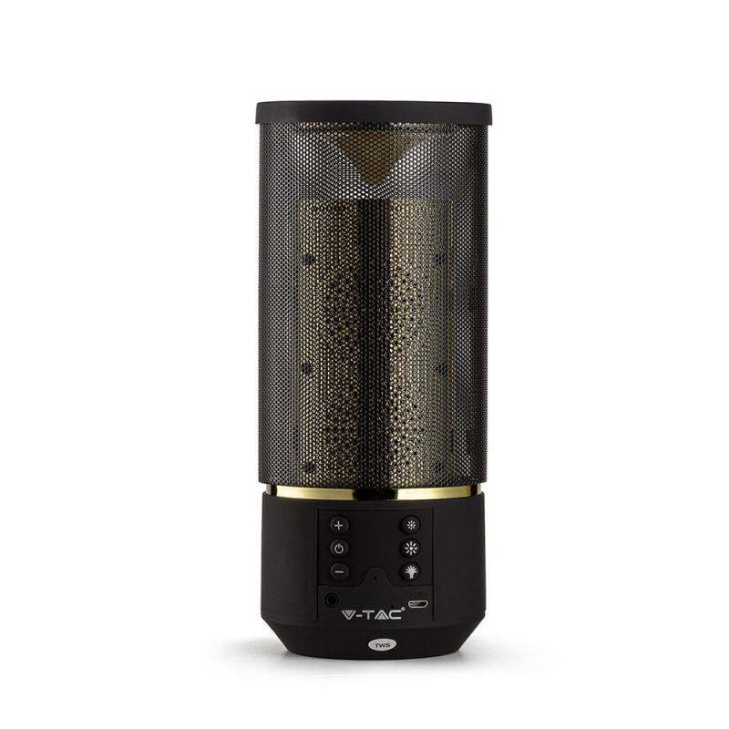 Bluetooth LED speaker - 6 light levels, AUX + TF slot, cylinder