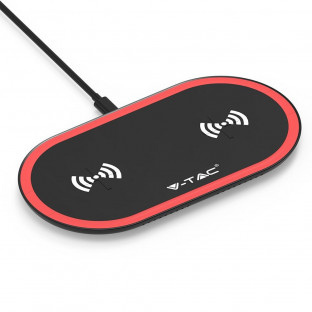 Wireless charging pad - 5W + 5W, black and red