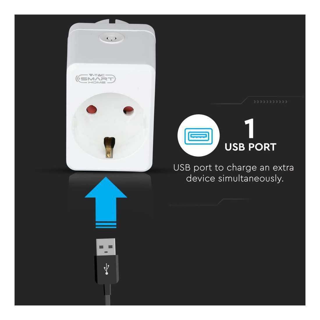 WIFI Smart mini plug with USB Compatible with Amazon Alexa and google