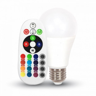 LED Lampe - E27, 6W, A60, Fernbedienung, RGB + warmweiß - 1